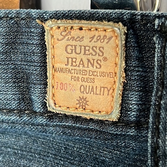 GUESS JEANS STRETCH SIZE 29 DARK BLUE STRAIGHT LEG JEANS - Picture 6 of 8